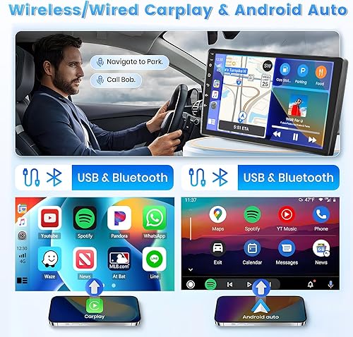 Miniatura 3 de Roinvou Estéreo CarPlay Android 2+64G para Honda CR-V CRV 2002-2006, CarPlay inalámbrico integrado con Android Auto, pantalla táctil de 9 pulgadas