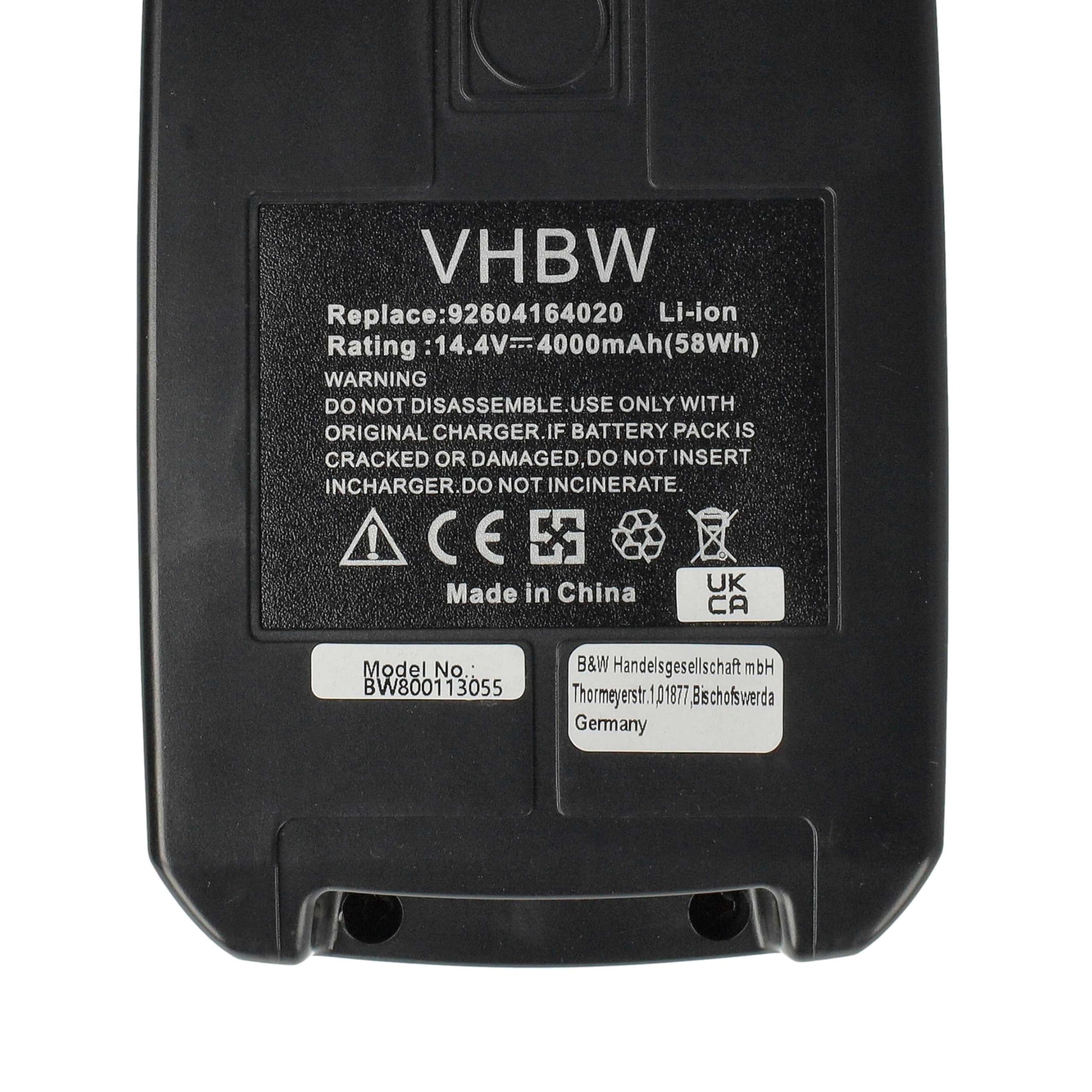 vhbw batteria compatibile con Fein ASM 14-4, ASM 14-6, ASM 14-6-PC, ASM 14-9, ASM 14-12, ASM 14-12-PC utensile elettrico (4000 mAh, Li-Ion, 14,4 V)