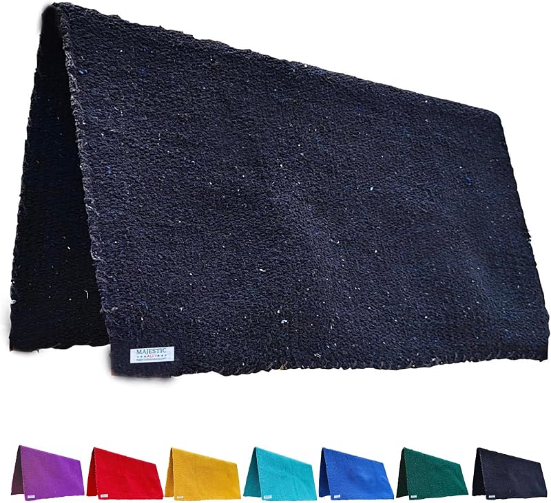 Manta para Sela de Cavalo em Acrílico Trançado, Preta, 91,44 x 86,36 cm, 1,36 kg – Majestic Ally