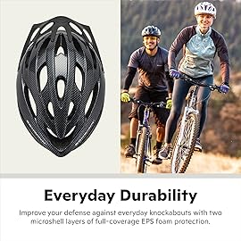 Schwinn Thrasher Bike Helmet, Lightweight Microshell Design, Lighted, Adult, Carbon