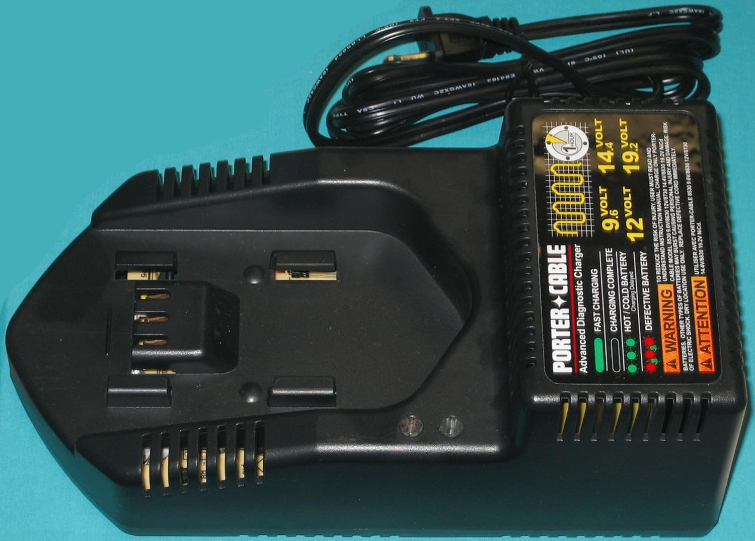 Porter-Cable 8605 Universal Slide Style 1 Hour Battery Charger - 9.6, 12, 14.4, 19.2 Volt