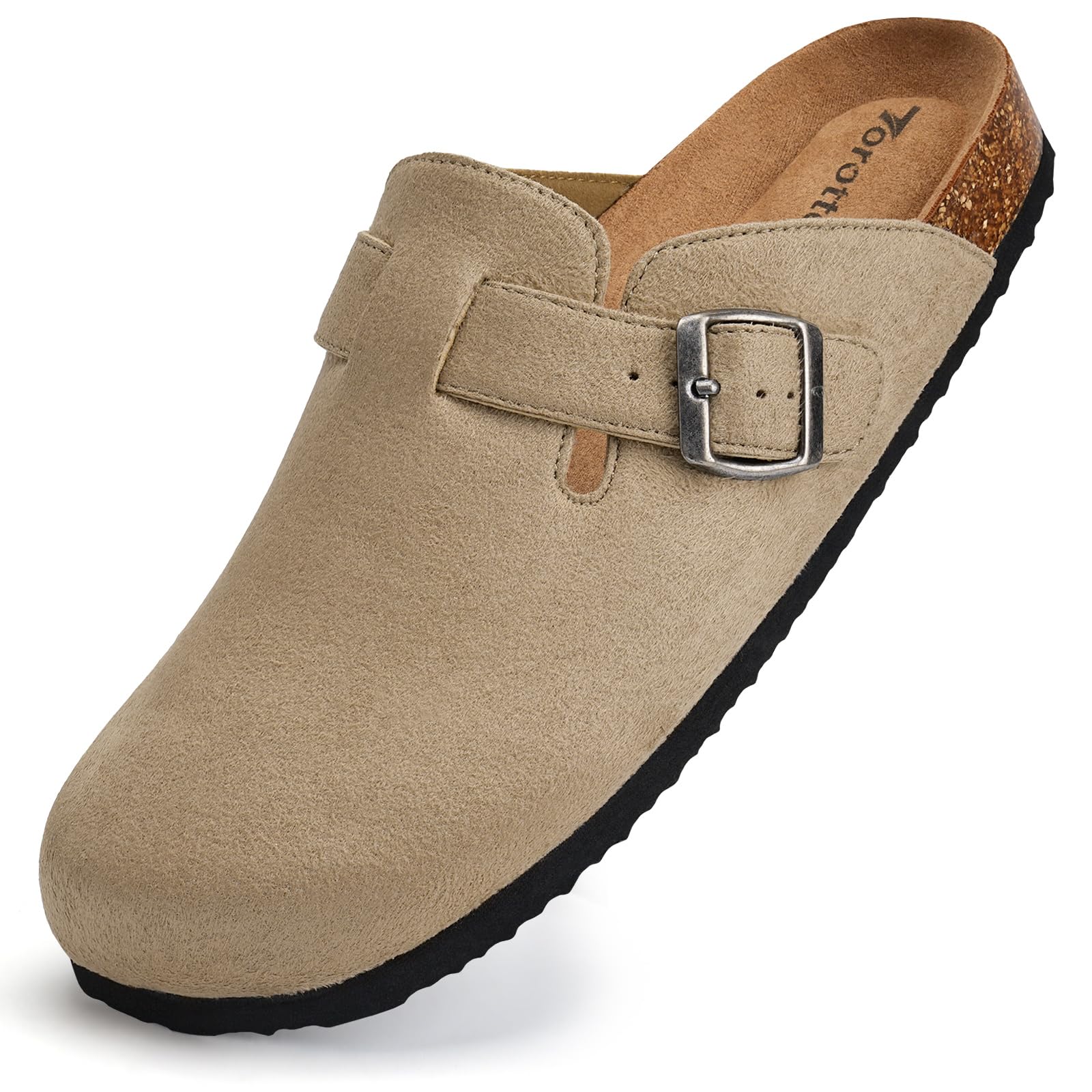 Zuecos Mujer Plantilla de Corcho Zapatillas de Estar por casa para cómodas Fieltro Suela Antideslizante