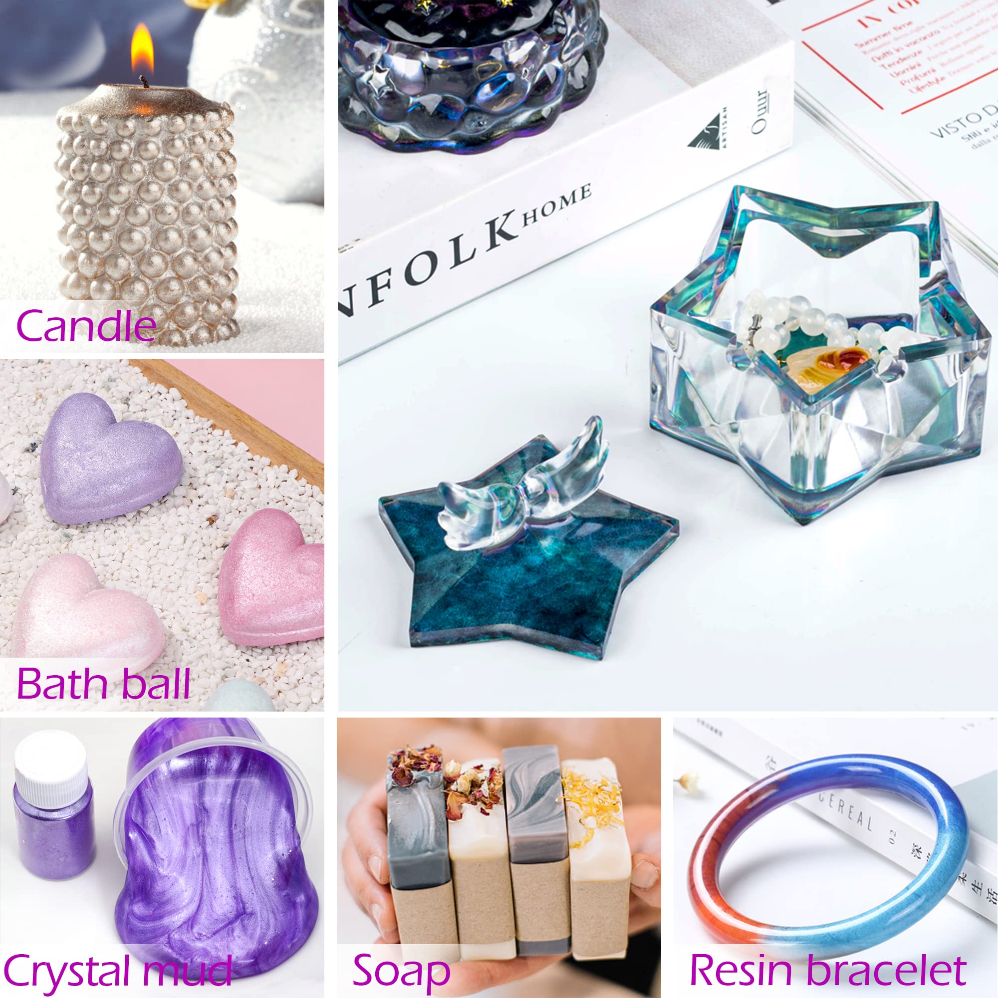 Set Di Polvere Di Mica CNMI 24 Colori Di Alta Qualà Naturale In - Foto 6