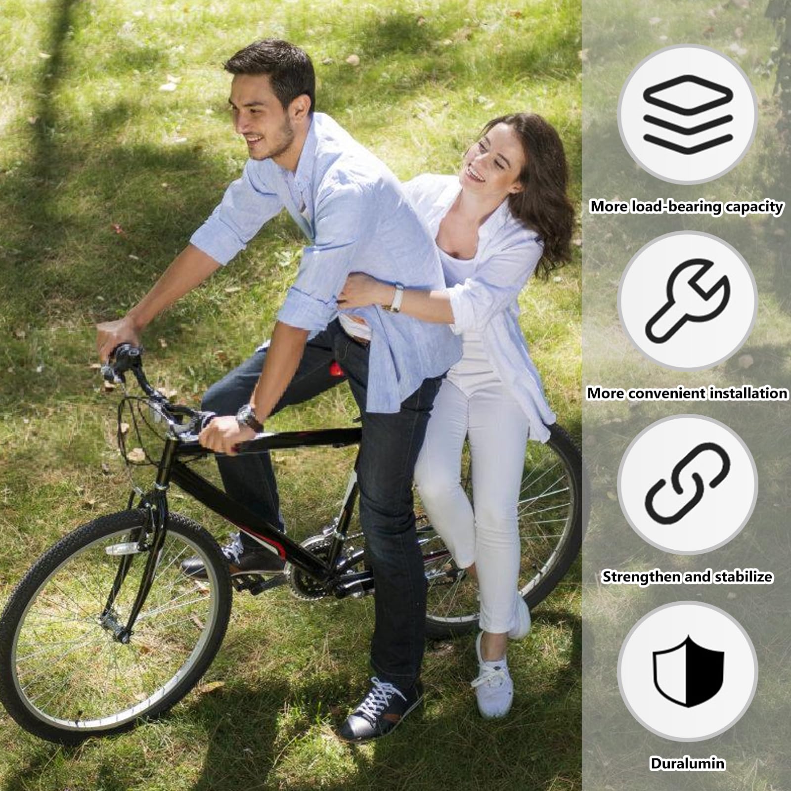 Porte-Bagages Vélo: Porte-Bagages Arrière Montainbike Universel, Ajustable Avec Hauteur Réglable, Porte-Bagages Touring Pour Voyages, Achats Et École (Noir)