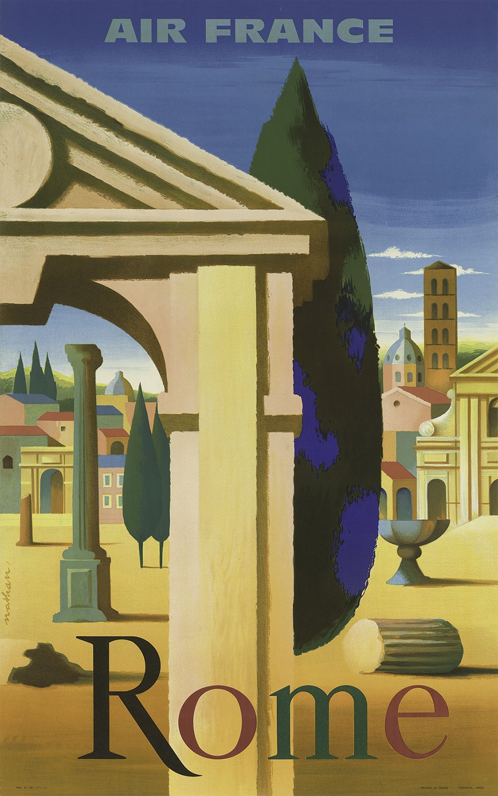 Impression Air France Rome grand format de qualité galerie d'art semi-gloss