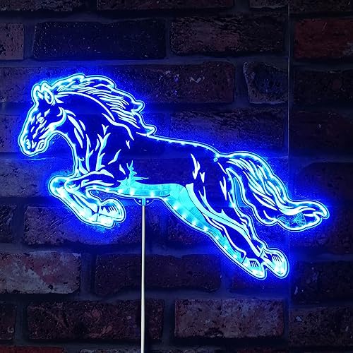 Miniatura 5 de ADVPRO Running Wild Horse Jumping RGB Dynamic Glam LED Sign - Forma de corte a borde - Decoración de pared 3D inteligente - Iluminación dinámica