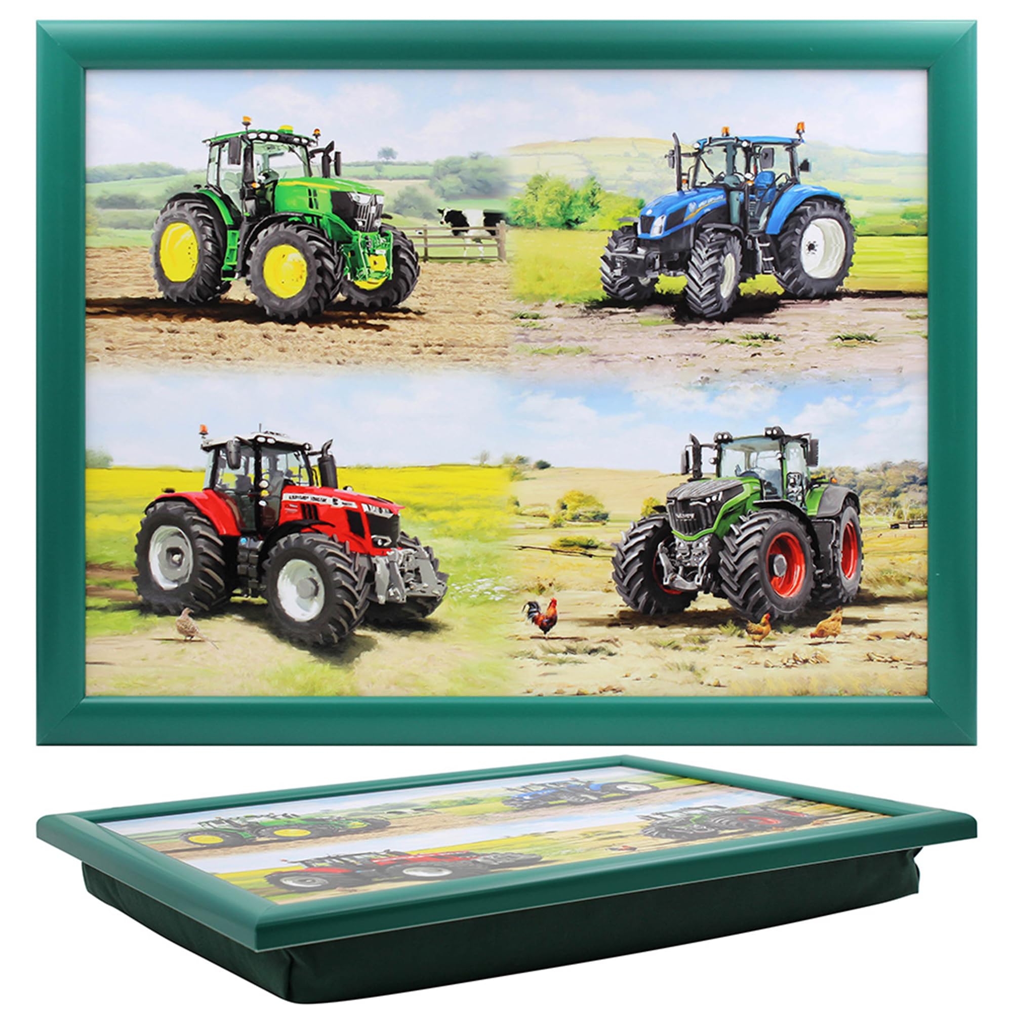 Classic Tractors Green Laptray Cushioned Laptop Lap Desk Breakfast Tray Bean Bag from B&Q