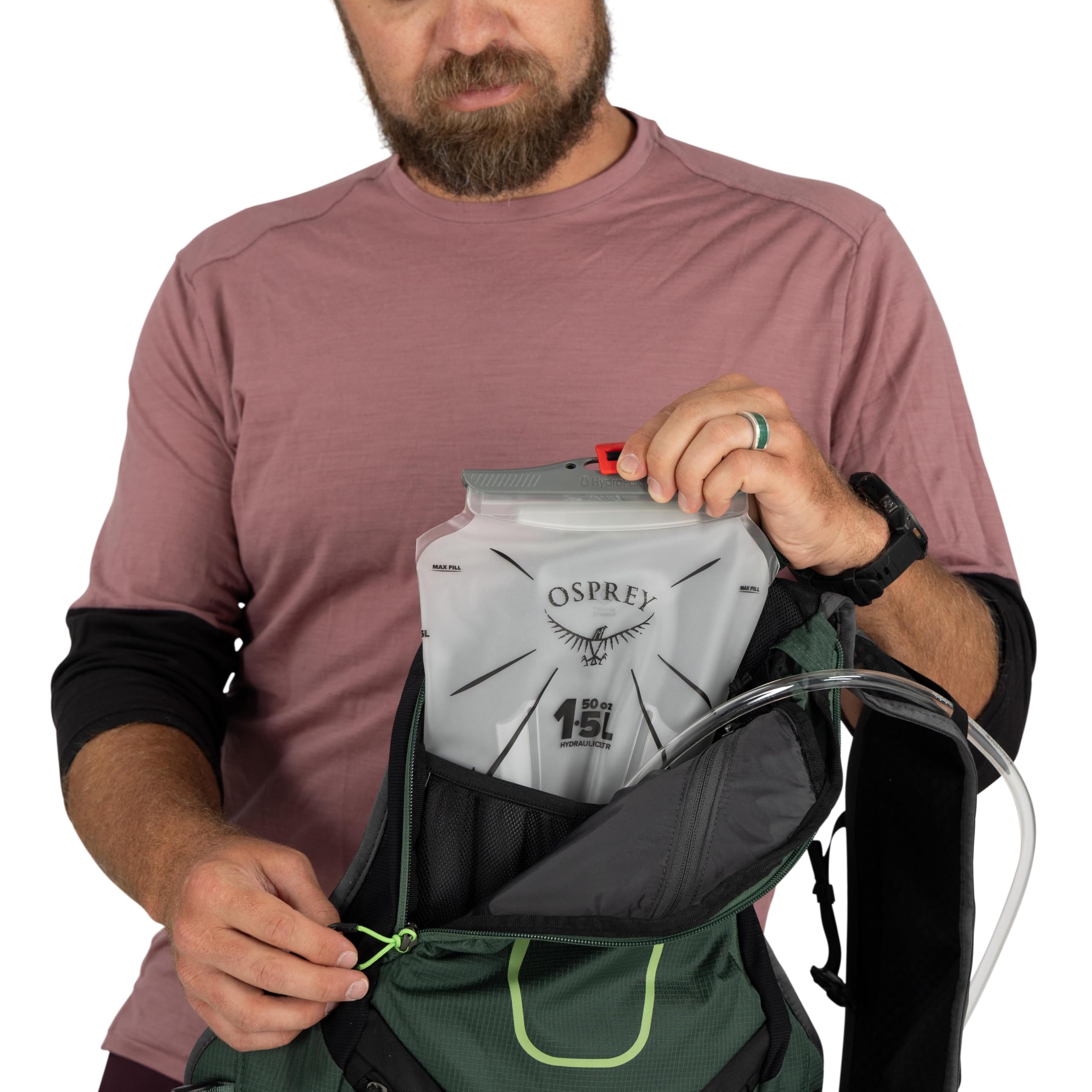 Osprey Escapist Velocity Sac à dos d'hydratation avec réservoir Hydrualics Vert toundra Taille S/M 6 l, Vert toundra, Small/Medium, Gilet d'hydratation pour vélo
