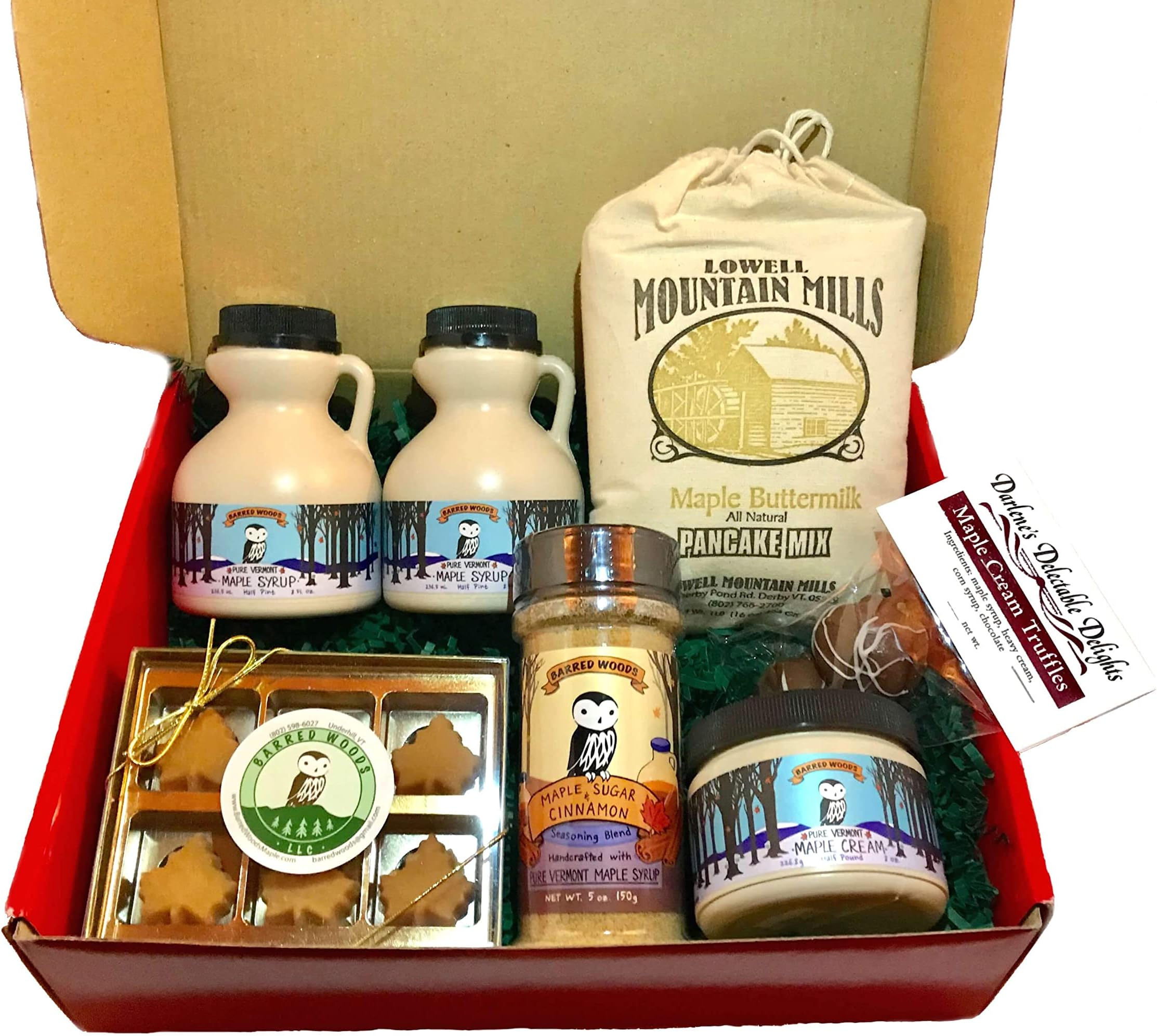 Amazon.com : Deluxe Vermont Maple Syrup Gift Box - From Barred Woods ...