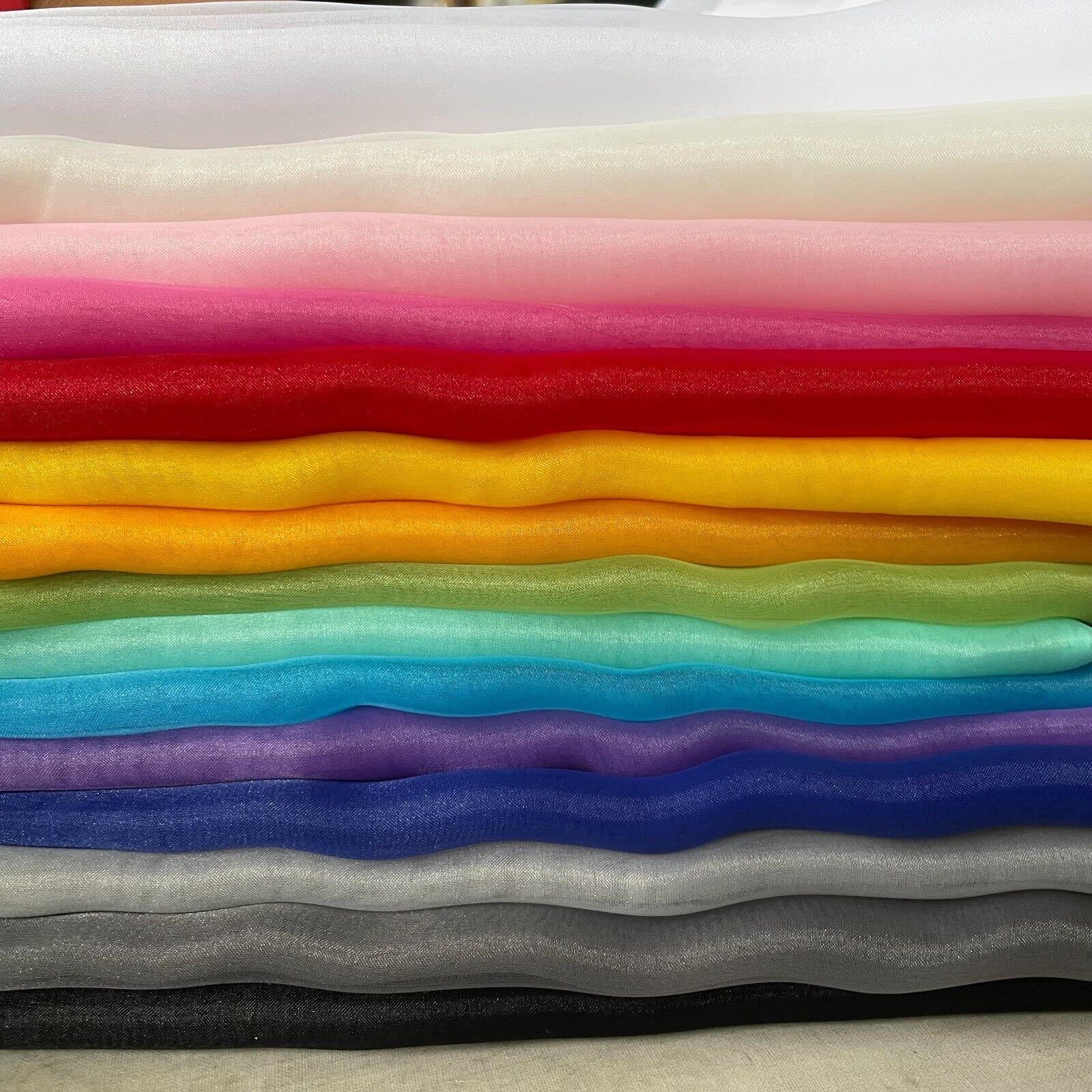 Lucy Voile Macaron Rainbow 57 Inch Organza Voile Dress Fabric Fancy Costumes Decorations 5 Meters Long (Macaron Rainbow)