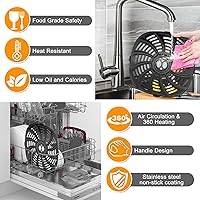 Vista 4 de Sartén para freidora de aire para freidora de aire Gourmia GAF716 GAF798 7QT AirFryer, antiadherente de 8.97 x 8.97 pulgadas, accesorios de repuesto