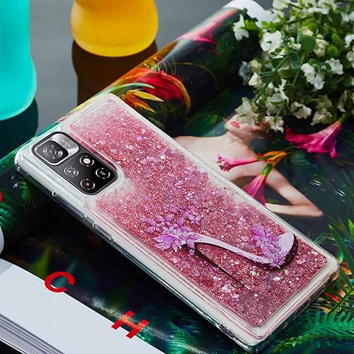 Miniatura 5 de CCSmall Funda transparente para Xiaomi Redmi Note 11 4GRedmi Note 11S, brillo brillante líquido que fluye arenas movedizas a prueba de golpes Funda