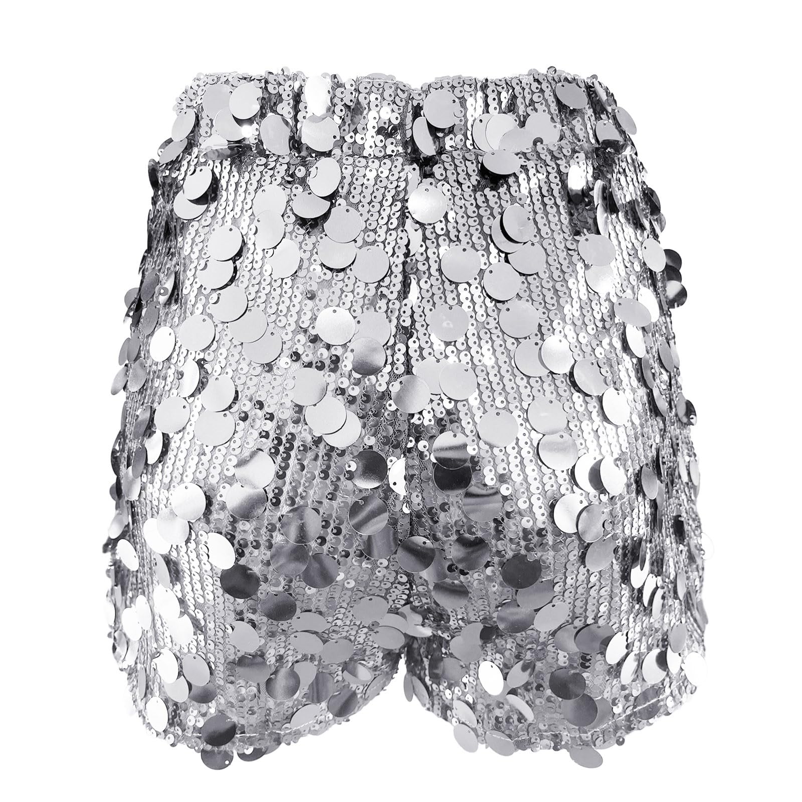 Generisch Damen Glitzer Shorts mit Pailletten Elastische Hohe Taille Glitzernd Hotpants für Tanz Partys Karneval Performance Costumes