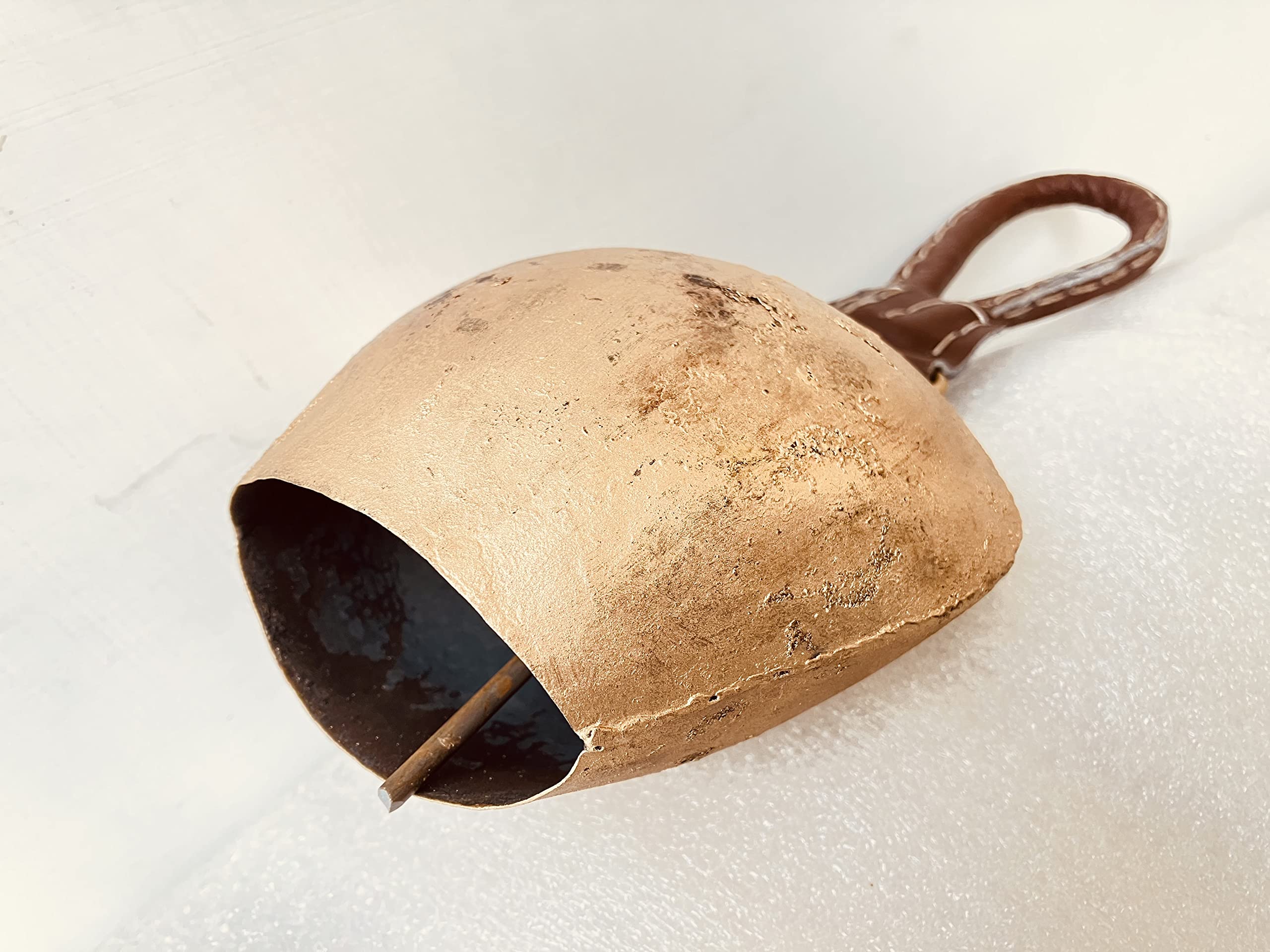 Campanello gigante rustico mucca enorme armonia vintage stile svizzero campana fortunato Natale appeso campana fatta a mano ottone rivestito