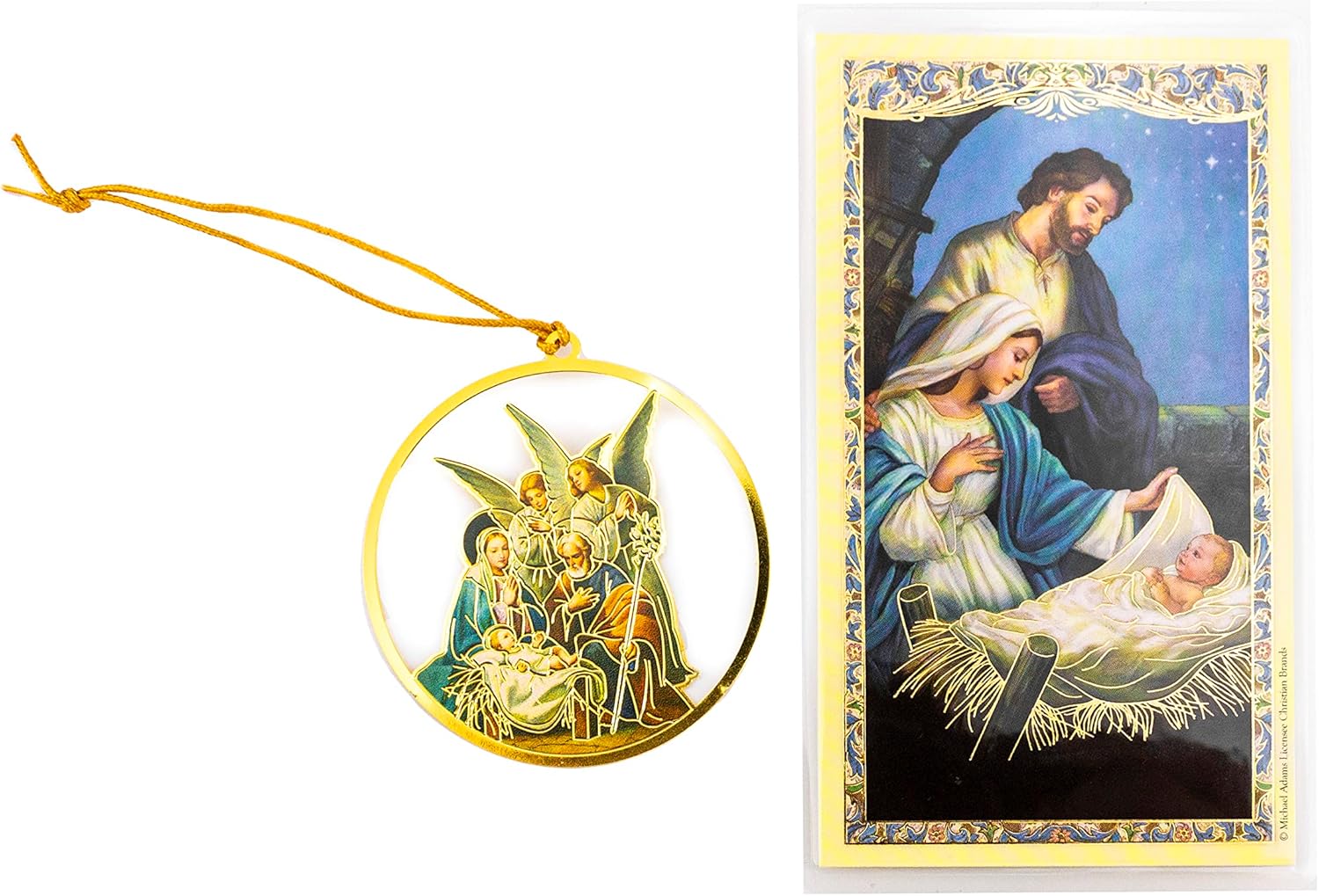 Christmas Music Box Nativity Statue with One Piece Holy Family Figures Plays 'O Come All Ye Faithful' Melody (7.5" H)