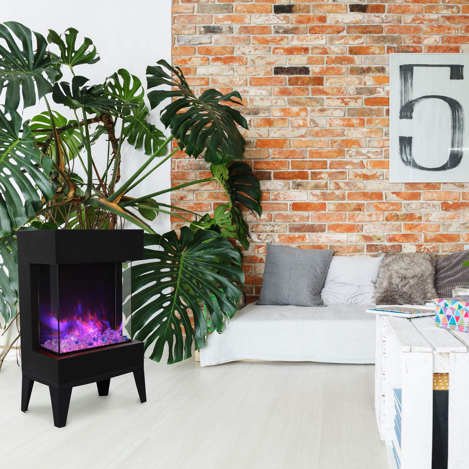 Amantii Leg Base for 2025WM Electric Fireplace (Cube-Base-Legs)