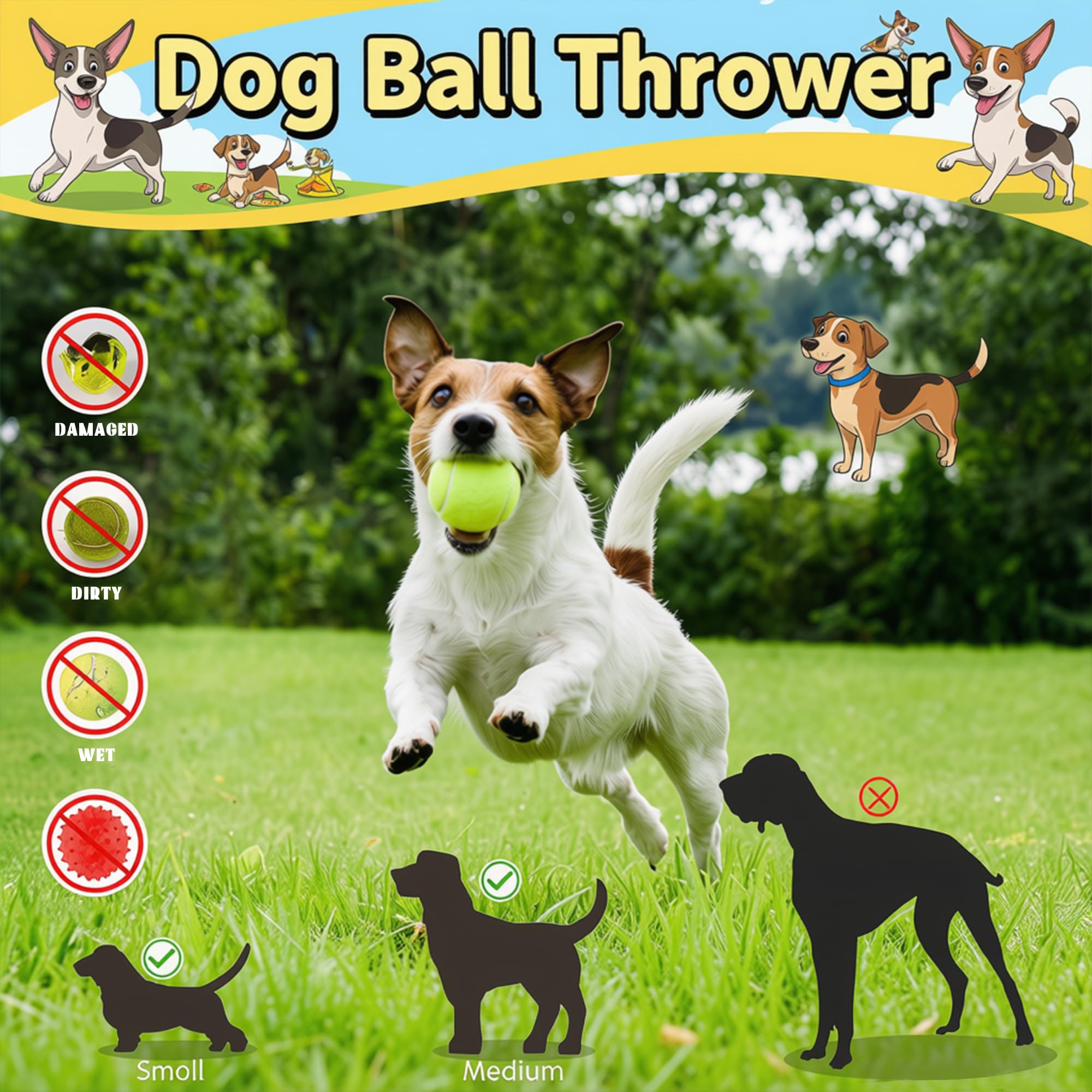 Lanceur automatique de balles pour chien avec lanceur interactif, balles de tennis et chargement USB, jouet d'intérieur et d'extérieur pour chiens de petite et moyenne taille