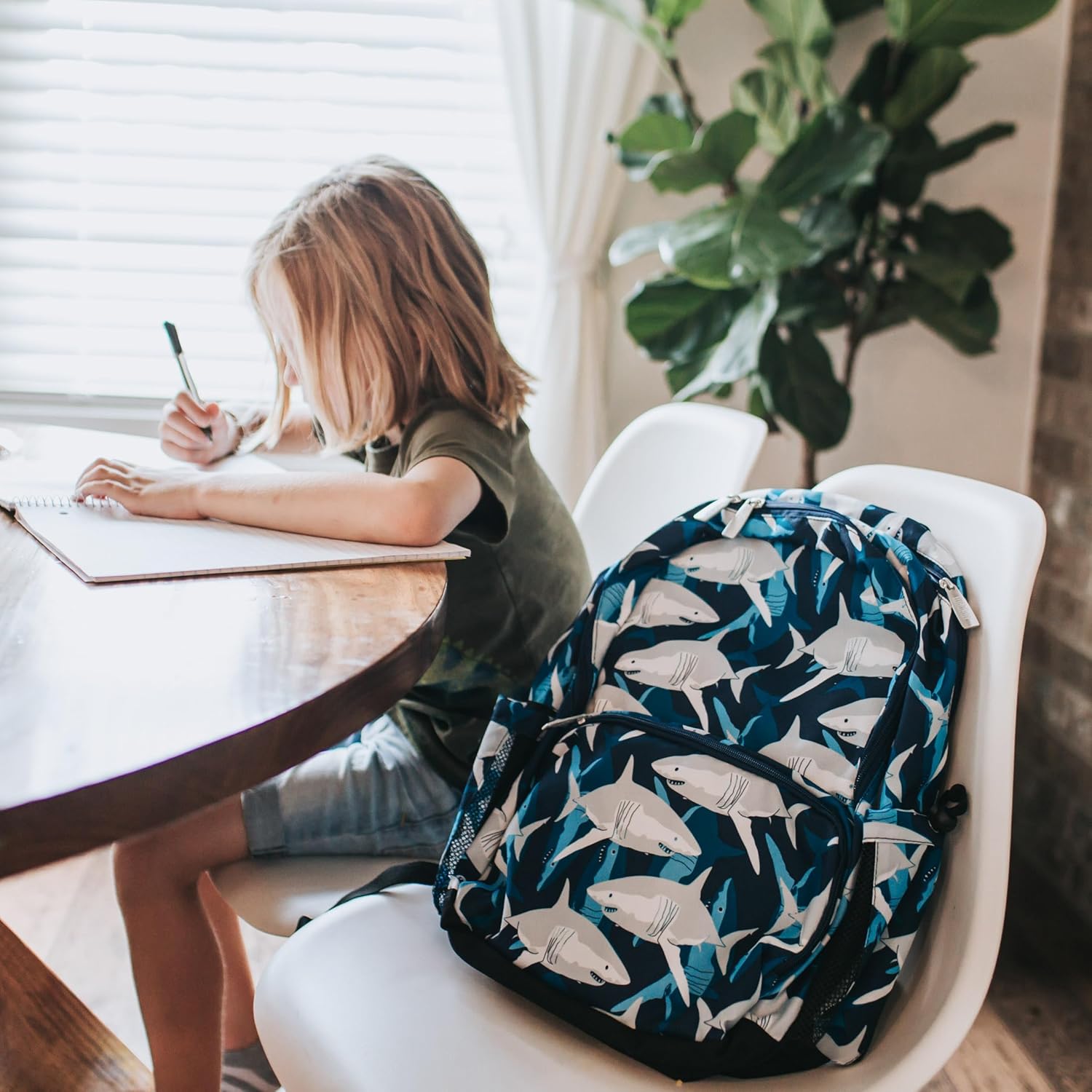 Wildkin 17-inch Kids Backpack – Durable, Lightweight School Bag for Boys & Girls - Sharks - Image 2