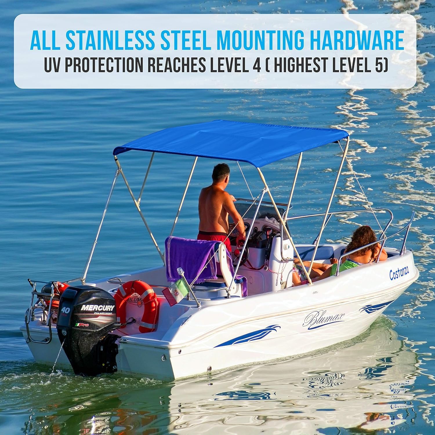 SereneLife Waterproof Boat Bimini Top Cover