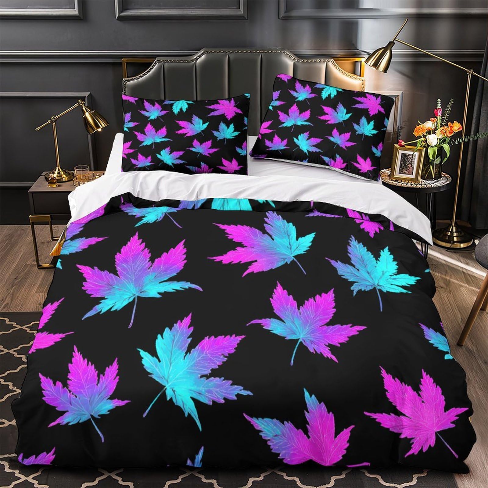 Parure de Lit Filles et Enfants Motif Lumineux Décoration de Chambre Cosy et Colorée