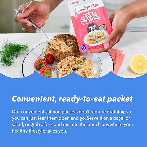 Miniatura 6 de Chicken of the Sea Wild Caught Alaskan Pink Salmon with Everything Bagel Seasoning, paquete de 2.5 onzas (caja de 12)