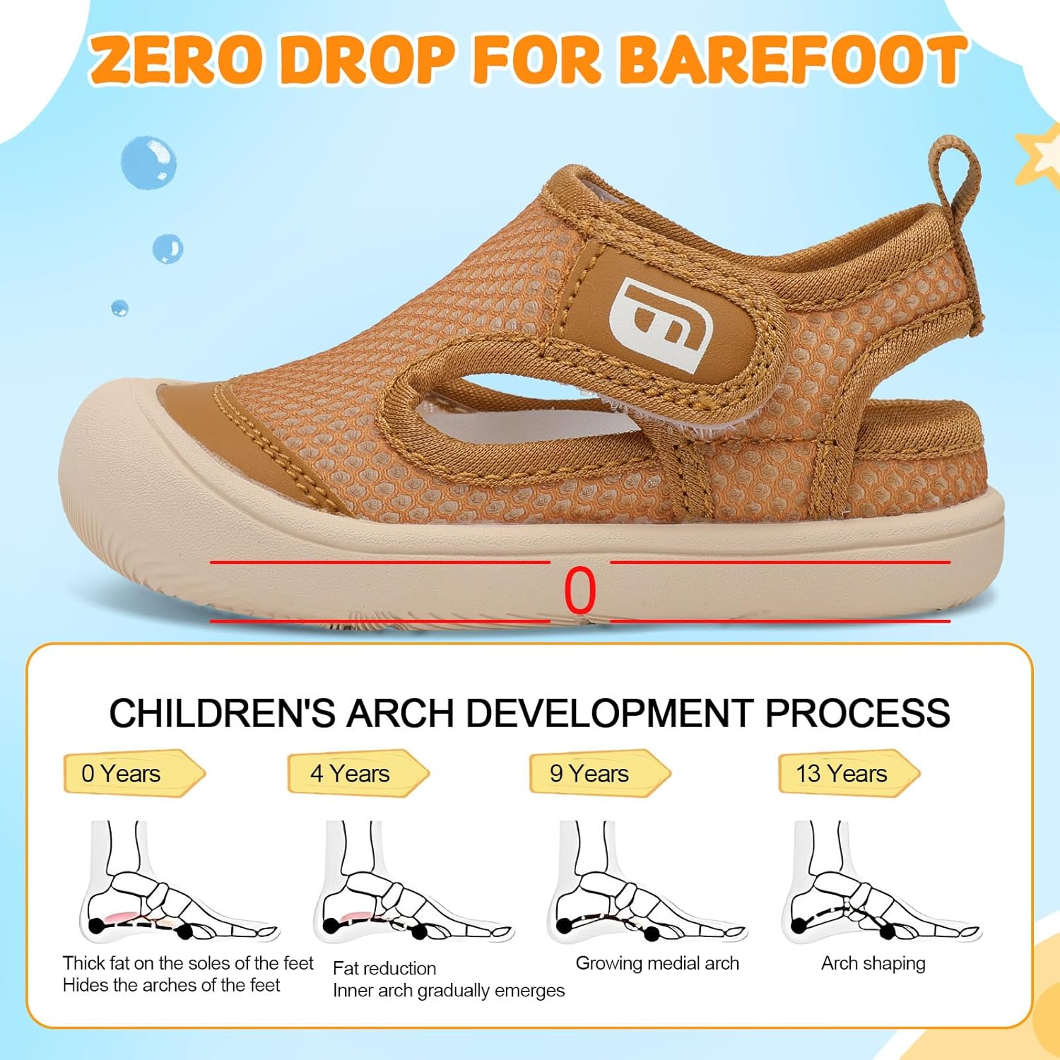 JOINFREE Baby Water Shoes Toddler Boys Girls Wide Sandals Barefoot Swim Shoes Quick-Dry Breathable Summer Outdoor Sports Shoe for Beach Pool Aqua Walking Sandals - Image 7