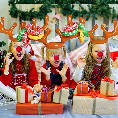 Miniatura 5 de MGparty Juego inflable de Navidad de lanzamiento de cuernos de reno para Navidad, niños, adolescentes, regalos de fiesta, suministros para