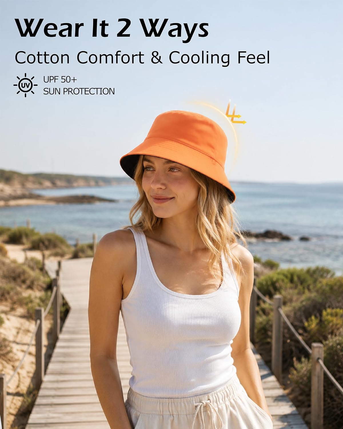 Zylioo XL 2XL Bucket Hat for Big Heads,Reversible Sun Hat Foldable | Double Sized Wear-Switch between 2 different fabric sides for more outfit options without making an extra hat.