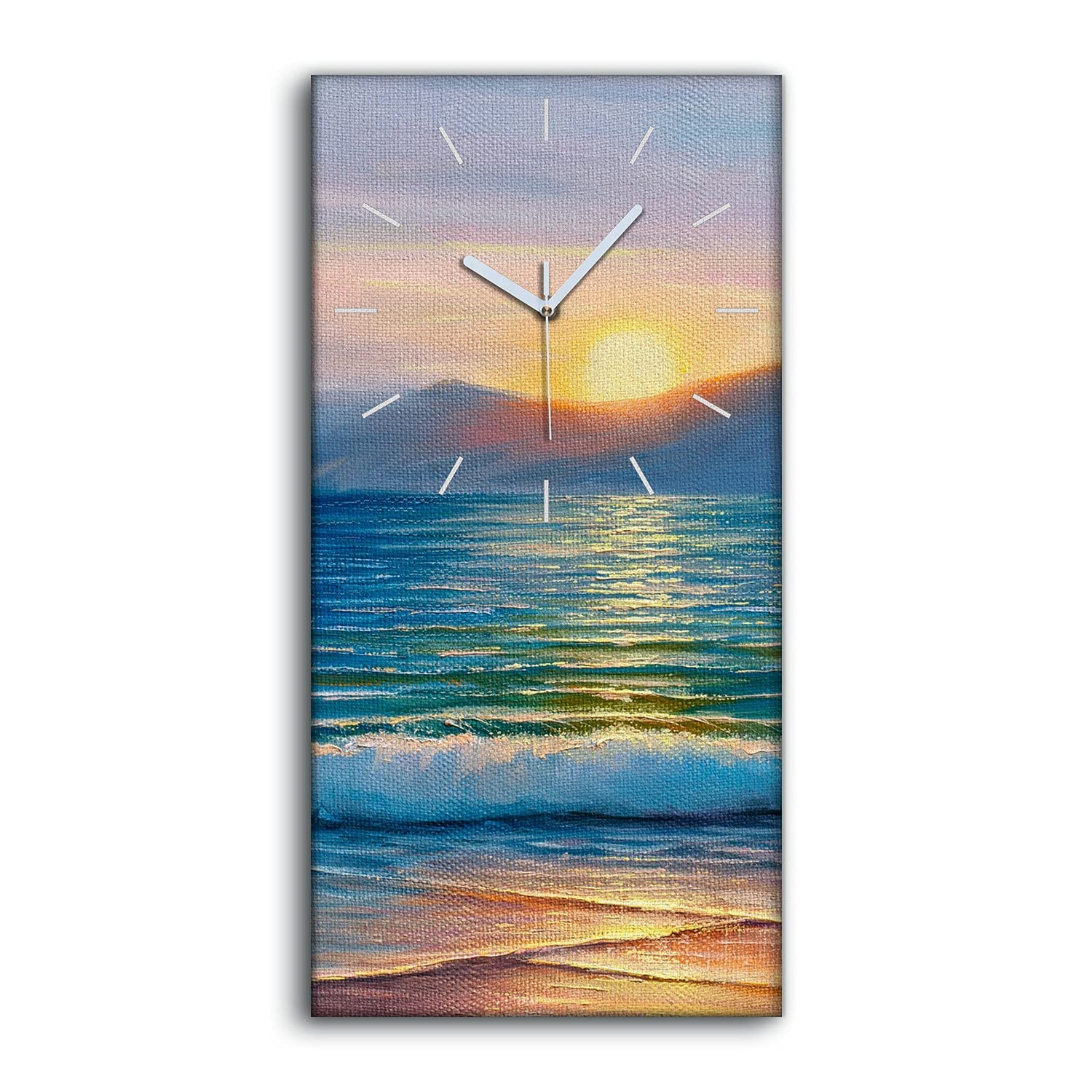 Horloge sur toile ocean sea waves coast 30x60cm decoration salon chambre