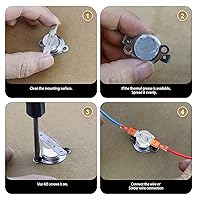 Vista 11 de UL/CUL KSD301 125V 16A Interruptor de límite térmico, normalmente cerrado N.C abierto en aumento 68.0 °F/68°F apagado y 50.0 °F/50°F en termostato