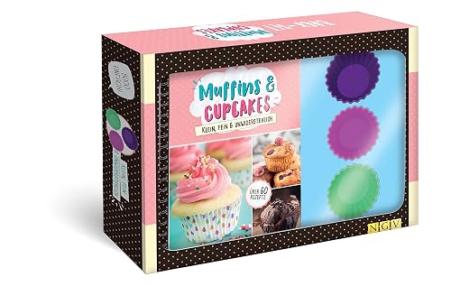Back-Set Muffins &amp; Cupcakes. Klein, fein und unwiederstehlich: Geschenkbox mit Rezept-Buch und 6 Silikon-Muffins-Förmchen | Über 60 Rezepte