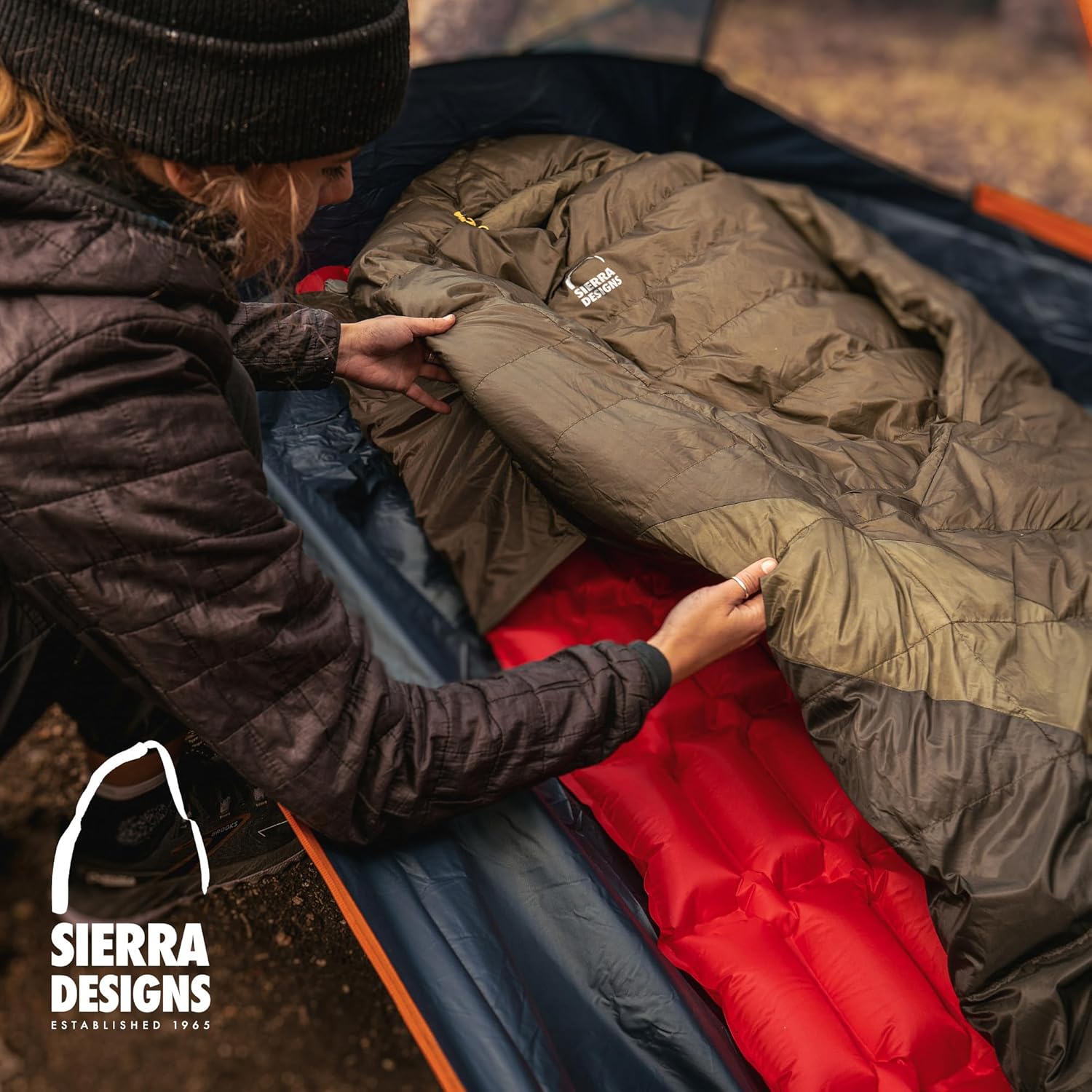 Sierra Designs Cloud 20 Degree DriDown Sleeping Bag Ultralight Zipperless Down Sleeping Bag for Backpacking and Camping