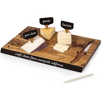 TOSCANA - a Picnic Time Brand Delio Cutting Board and Cheese Tools Serving Set