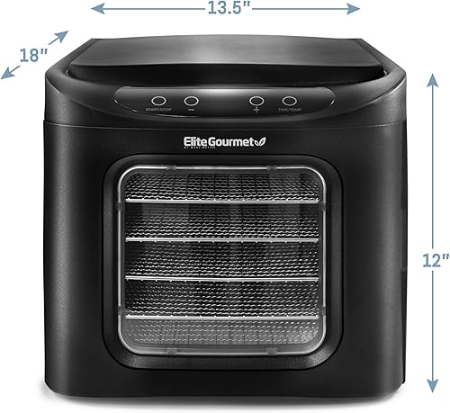 Vista 7 de Elite Gourmet EFD-313B Deshidratador programable de alimentos, deshidratador de alimentos, controles de temperatura ajustables, hierbas cecinas