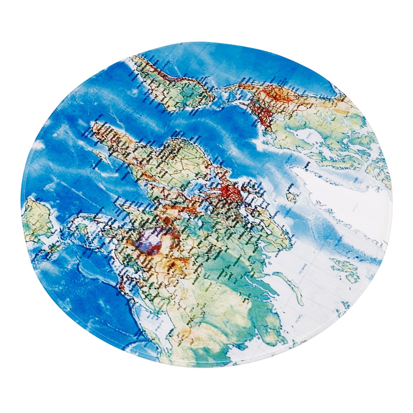 Tapis de sol rond solide et protecteur design simple en polyester motif carte