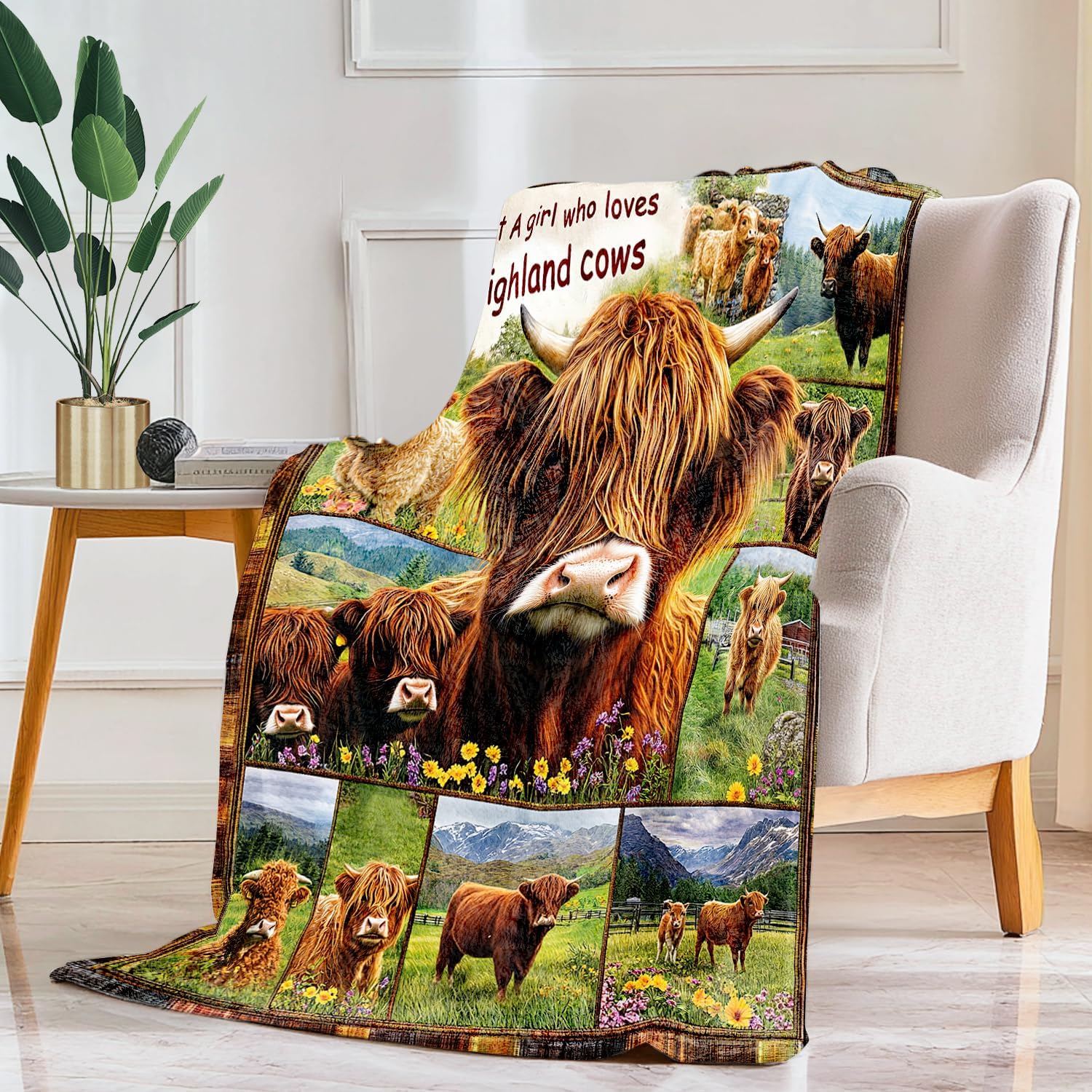 Highland Cow Blanket Highland Cow Decor Cozy Animal Throw Super Soft Plush Flannel Fleece Blanket Gift for Kids Adults Men Women Ultra Warm & Lightweight Flannel, 50"X40" - Image 6