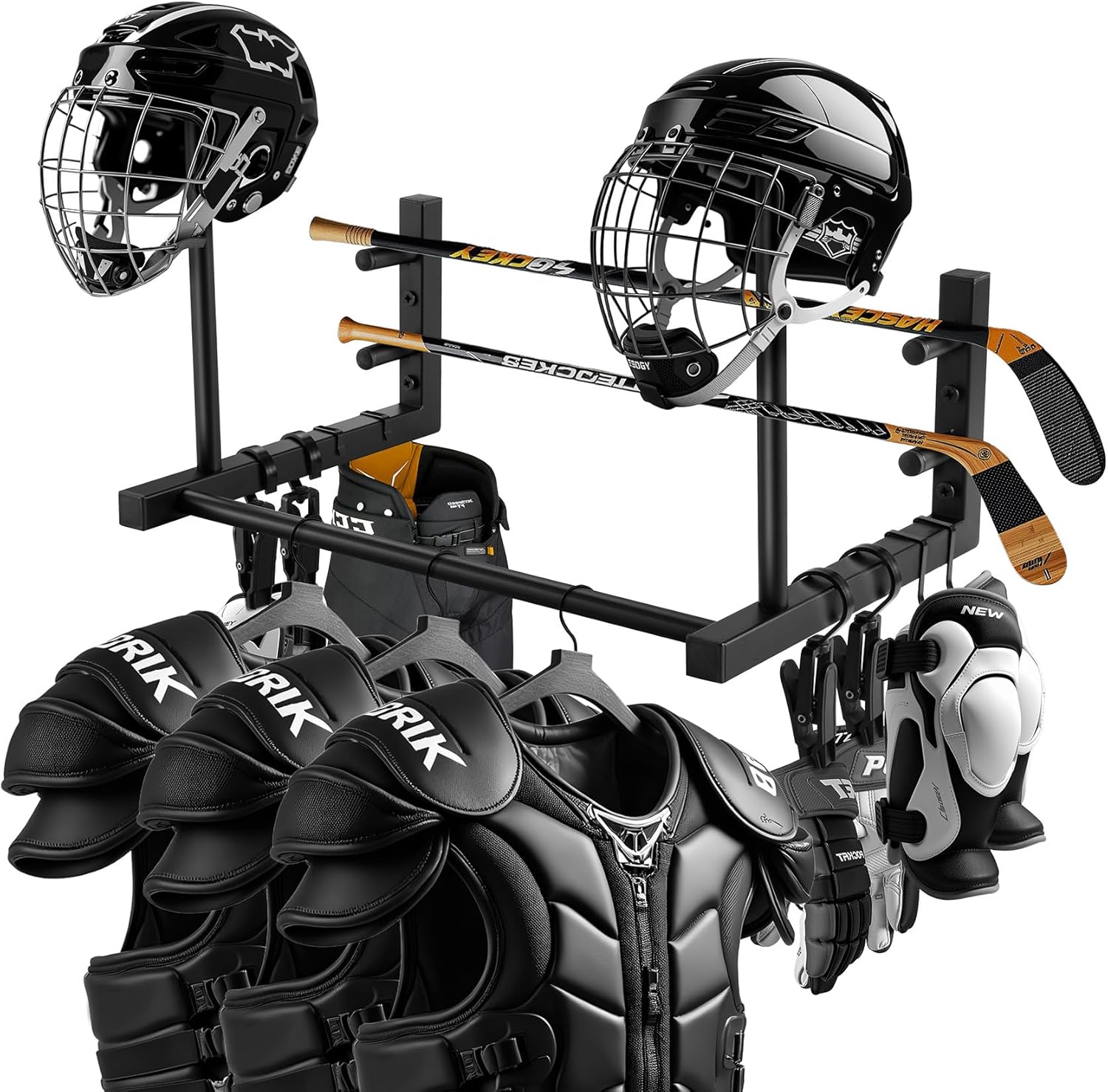 JASIFIO Hockey Drying Rack - Ice Hockey Stick Holder Wall Mount