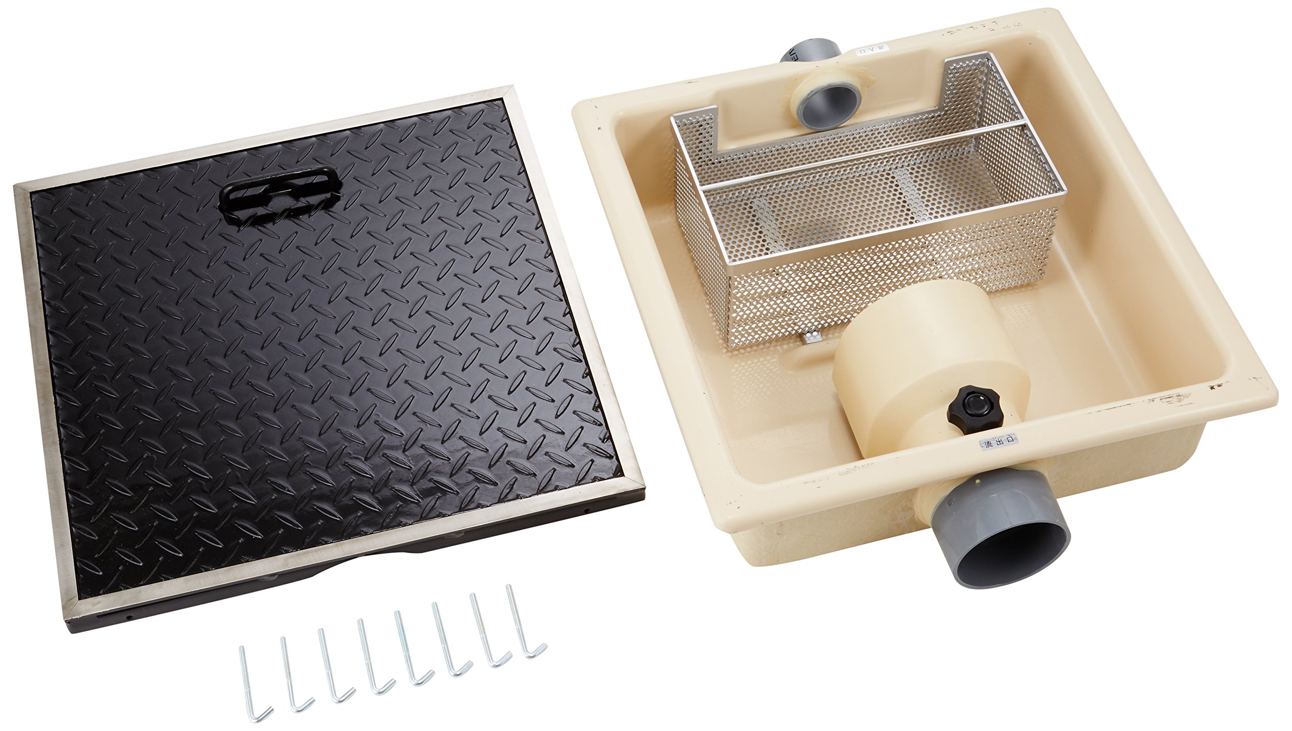 Amazon | FRP製浅型グリーストラップ パイプ流入埋設型 11L(点検蓋付