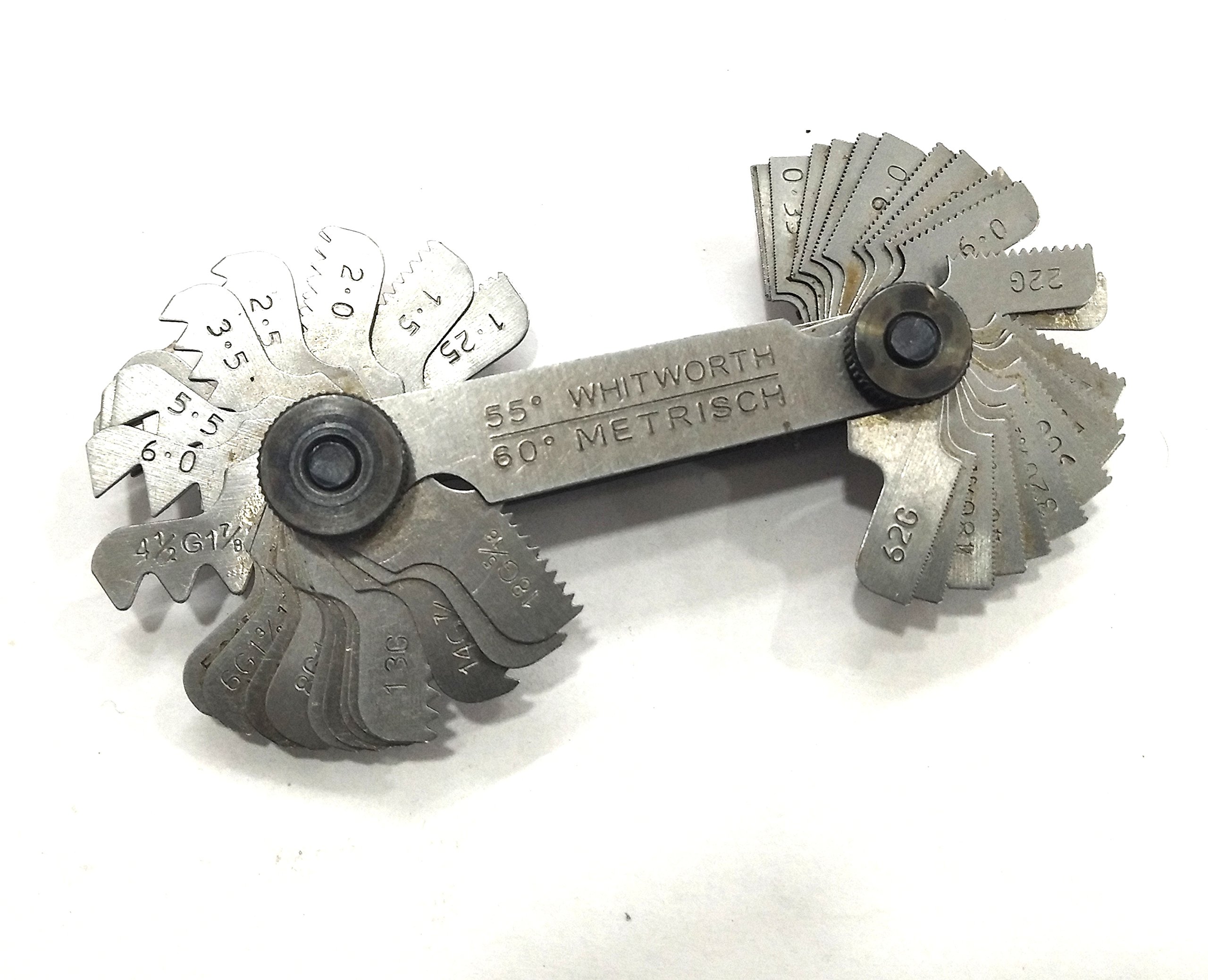 Thread Gauge Tool SCREW PITCH THREAD GAUGE METRIC & WHITWORTH BSW NUTS & BOLTS 51 MEASURING BLADES 5055143910933 Screw Pitch Gages