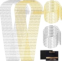 Wurosi 32PCS 18K Gold Plated Paperclip Chain Necklace Bracelet Kit, 18 Inch Bulk Charm Chains for Jewelry Making, Adjustable Bracelets for Women