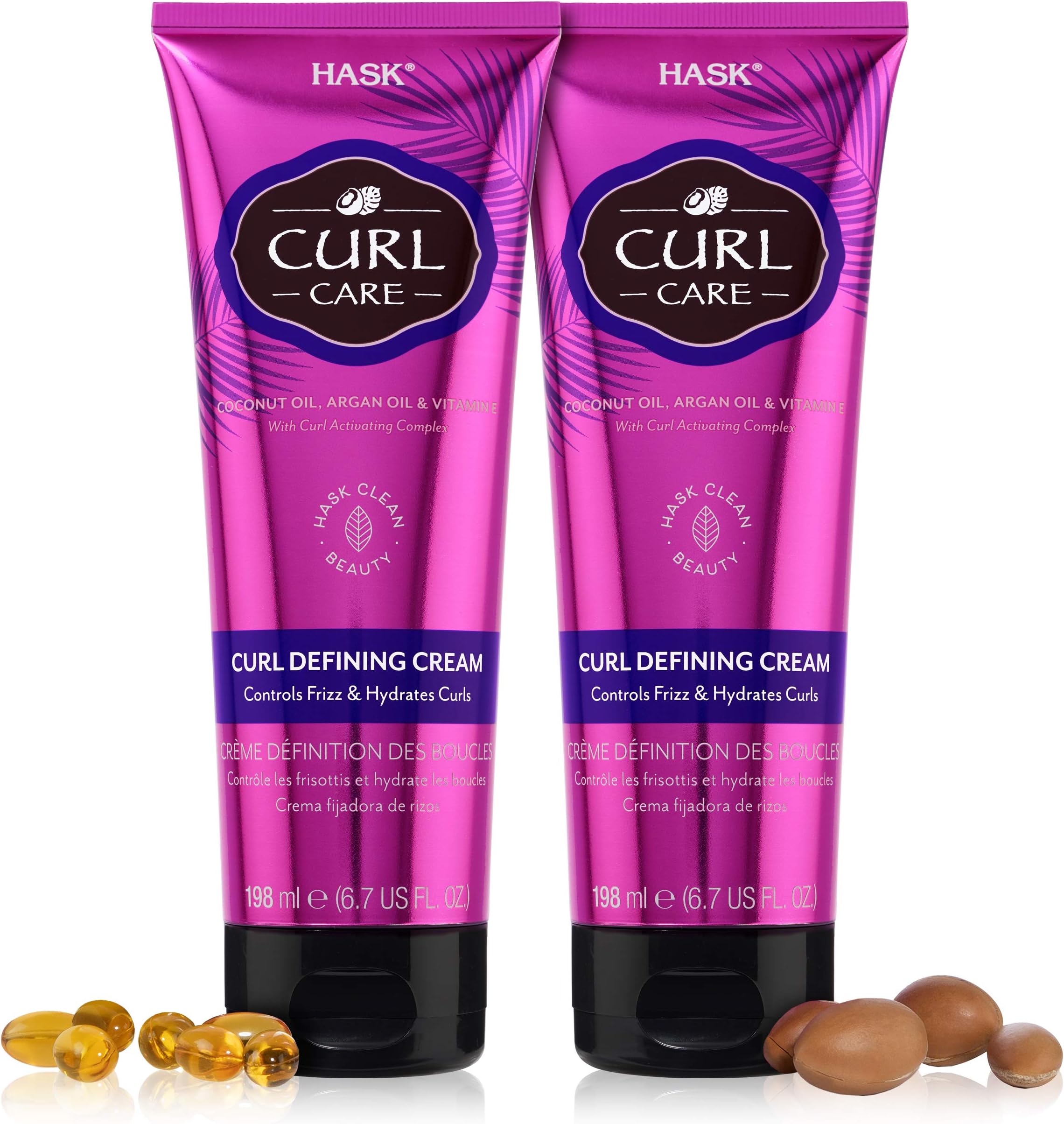 Hair Cream - Curl Care Defining Cream 2 Piece Bundle, vegan, cruelty-free, color safe, free from gluten, sulfates, and parabens