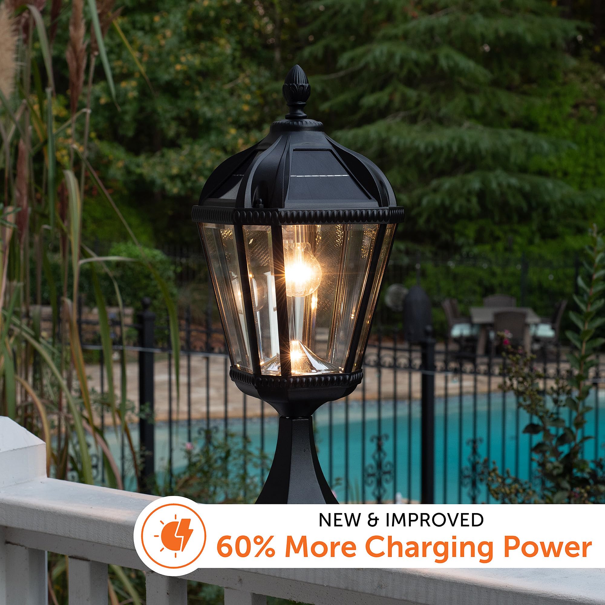 Amazon.com : Gama Sonic Outdoor Solar Post Light with Pier Base