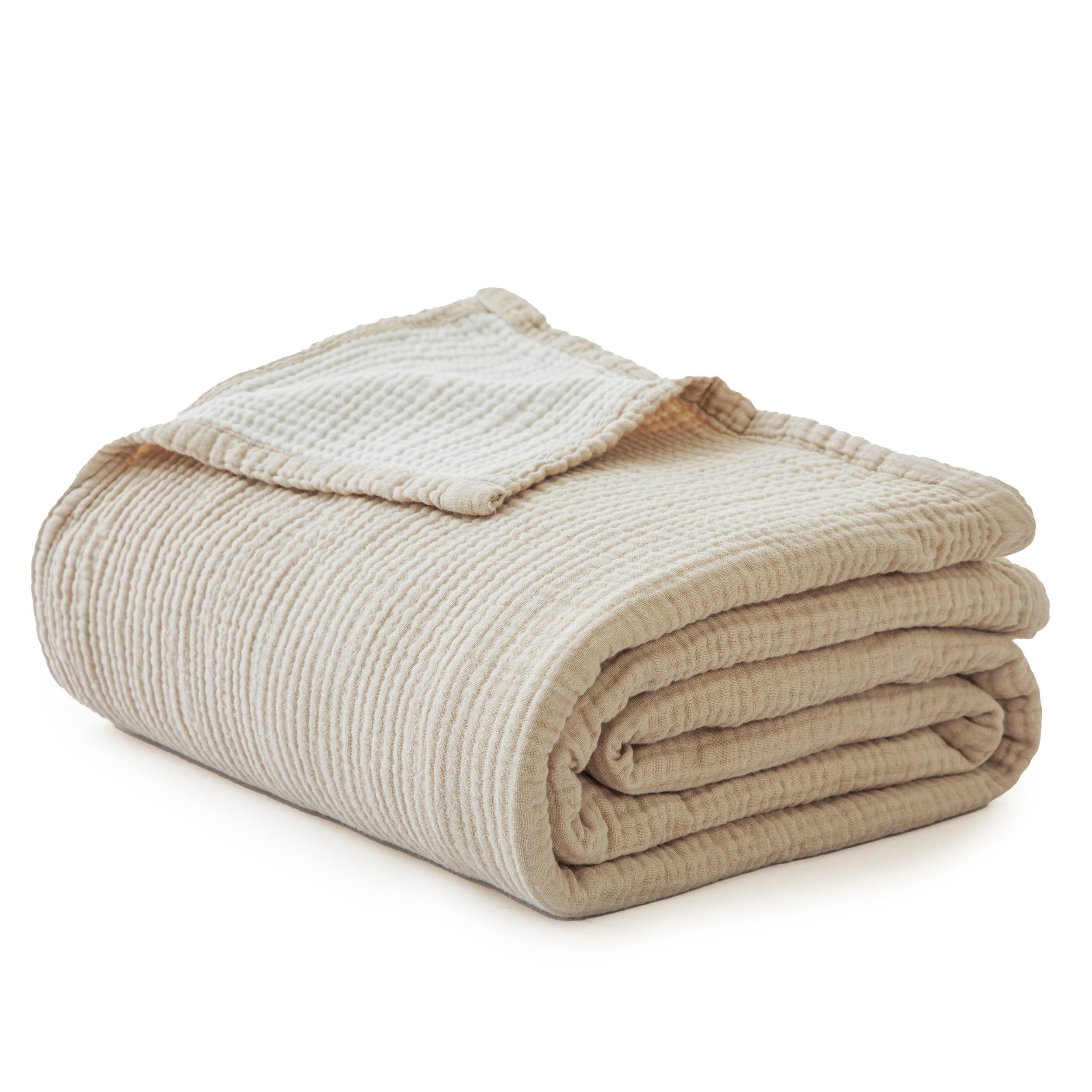 Simple&Opulence Cotton Muslin Blanket King Beige