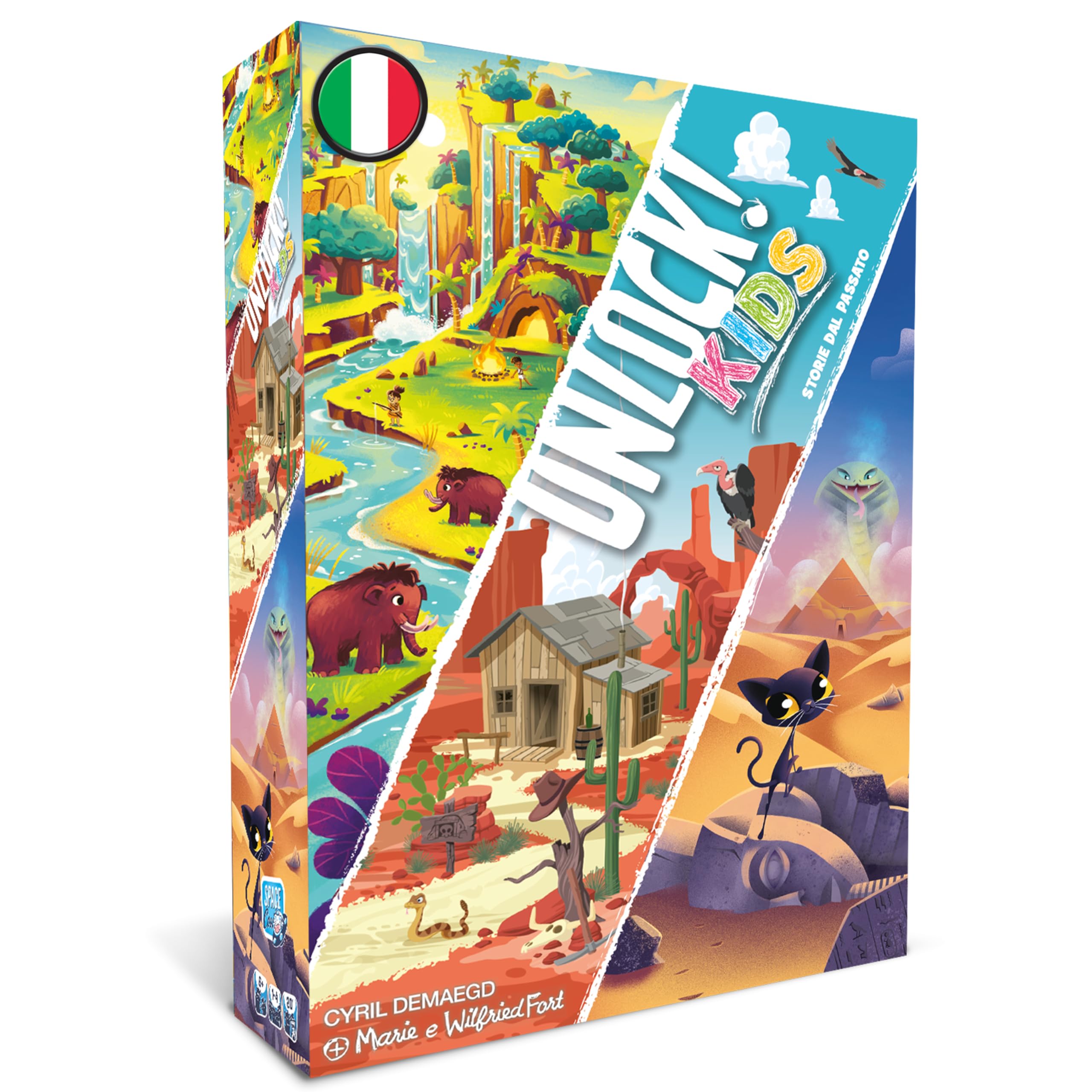 Asmodee - Unlock! Kids: Stories of the Past, Table Escape Room, 6+ Years, Italian Edition