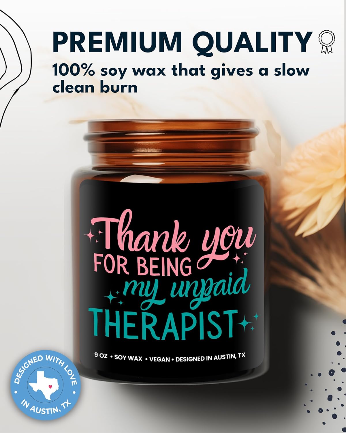 Funny Candle for Best Friend, Thank You for Being My Unpaid Therapist Candle, Unique Best Friend Candles for Women, Funny Friendship Gifts, Gifts for Bestfriends, Birthday, Christmas, Gift-Ready - Image 6