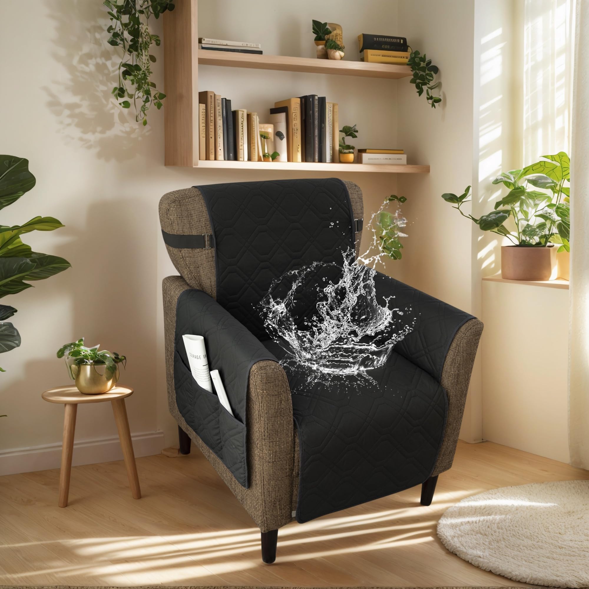 LiveGo 100% Waterproof Armchair Covers, Non-Slip Banquet Armchair Slipcover Pet & Kid Proof Armchair Protector, Soft Washable Fabric, Fits Accent Chairs, Recliners, Office Chairs โ image 1