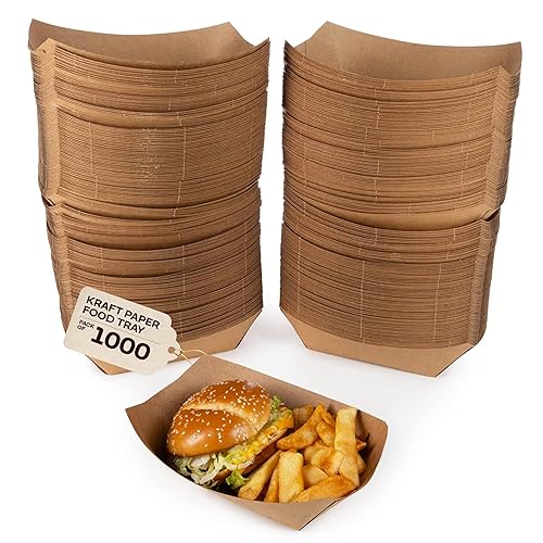 Miniatura 8 de IDL Packaging Bandeja de almuerzo de papel kraft de 10.25 x 7.5 x 2 pulgadas (paquete de 500)  Recubierto de poliéster para mayor resistencia a la