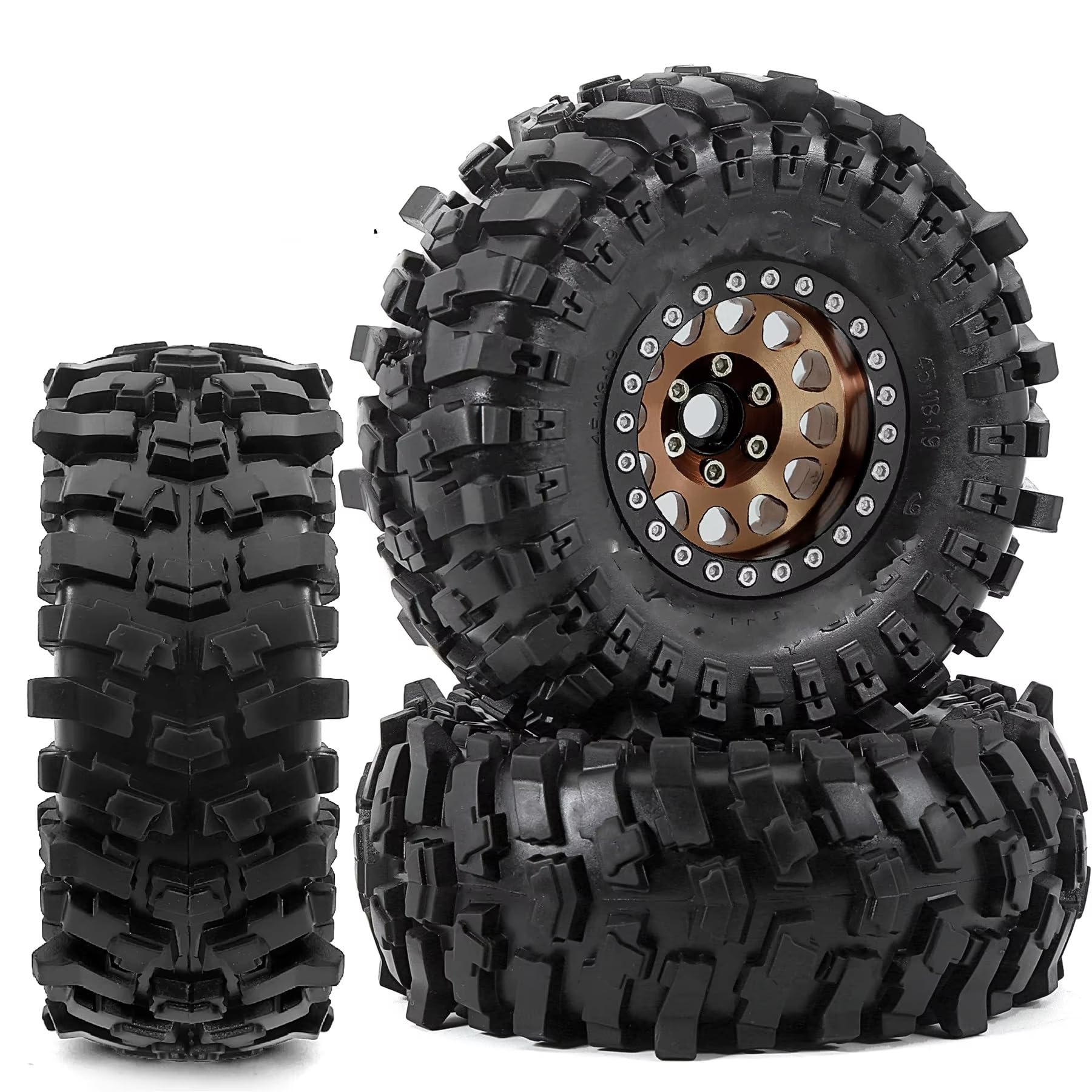 Compatibile Con Traxxas Per TRX4 D90 Per Axial Per SCX10 II III Per MST 1/10 RC Crawler Car Set Di Cerchi In Gomma Beadlock Da 120 Mm E 1,9" RC Ruote Gomma