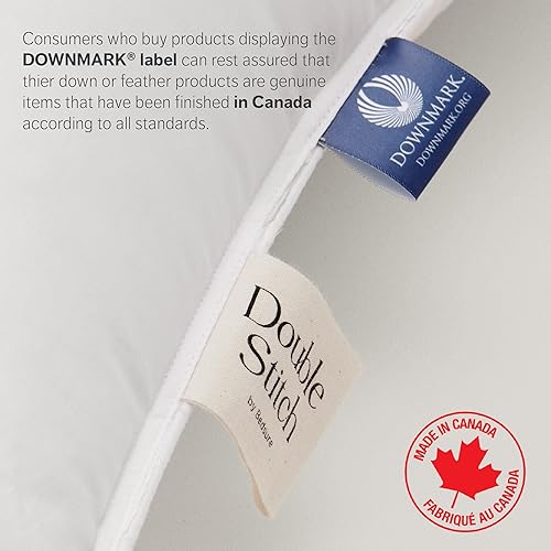 Miniatura 3 de Double Stitch by Bedsure Almohada de plumón blanca de lujo de Estados Unidos, funda de algodón 100% de 400 hilos, relleno de 700 hilos, almohada de