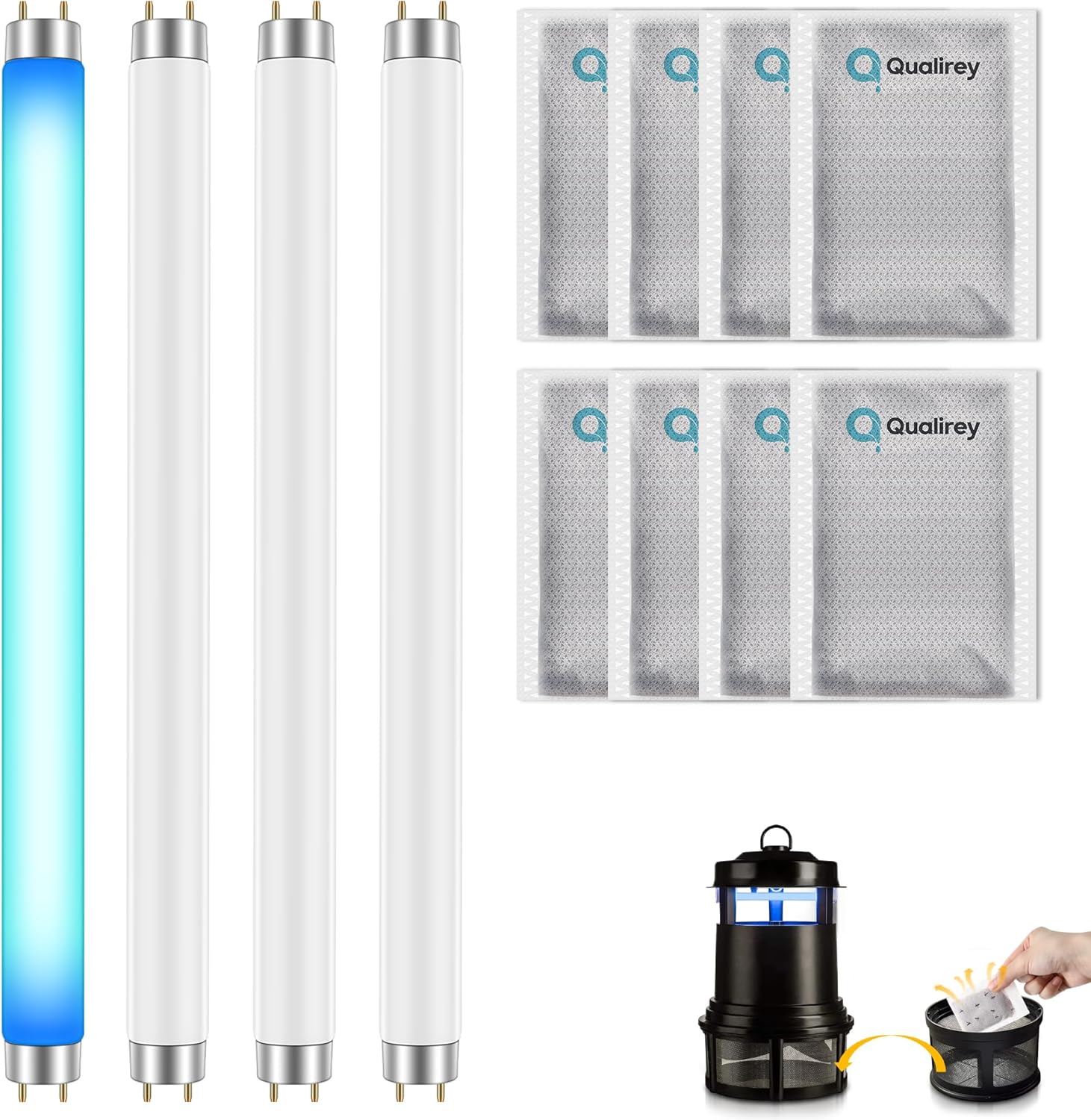 Qualirey 32050 Replacement Bulb for Mosquito Attractant Kit, Compatible with DynaTrap DT2000XL/XLP DT3012, T5 6W UV Fluorescent Tube, Mosquito Lure Trap for Bug Zapper, High Capture Rate(12 Pack)